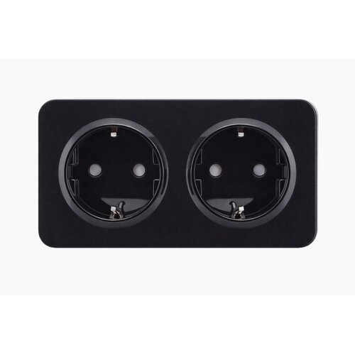 Aigostar Zidna utičnica sa okvirom, 2x SCHUKO, 250V/16A, crna Slike