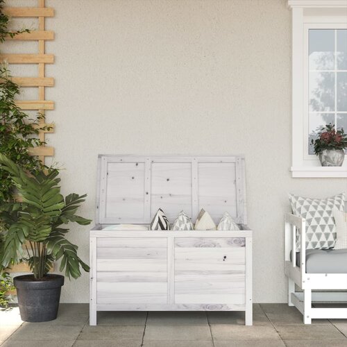 VidaXL Vrtna &amp;scaron;katla za shranjevanje bela 99x49,5x58,5 cm trdna jelka Slike