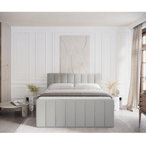 Maison de R&amp;ecirc;ve Svetlo siva boxspring postelja s prostorom za shranjevanje 140x200 cm Ruby &amp;ndash; Slike