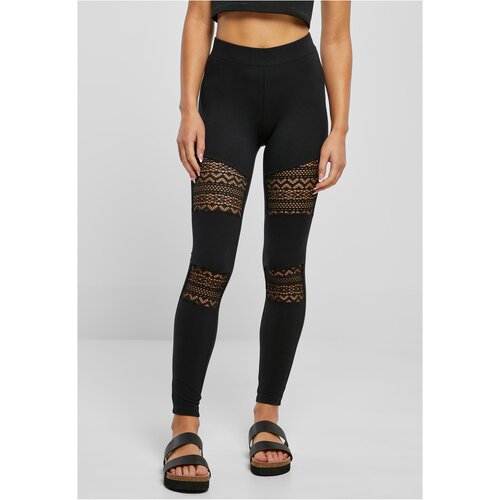 UC Ladies Ladies Crochet Lace Inset Leggings black Slike