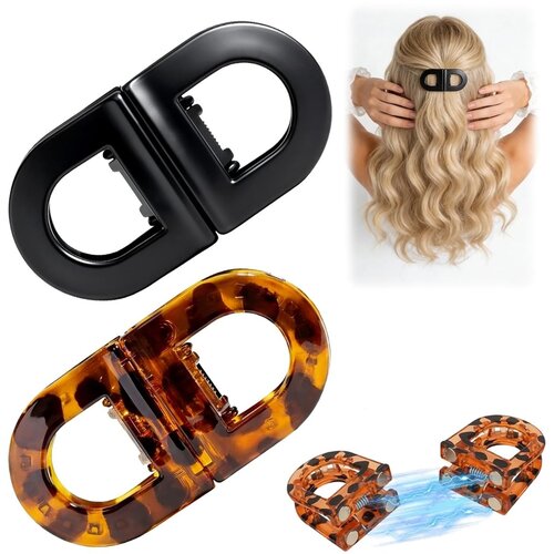 INF Magnetni sponki za lase brez gub, 2 kosa - ABS+magnet, Črn/Leopard, (5000327225) Cene