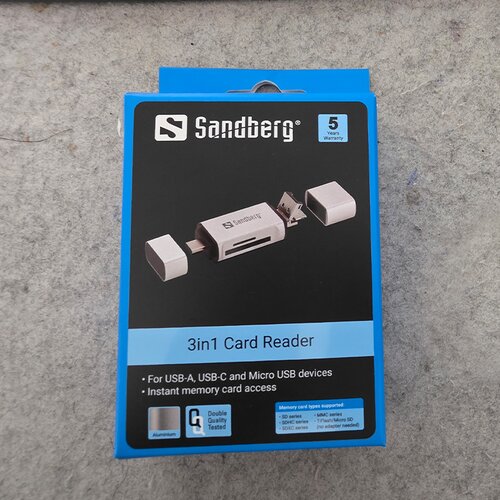  Odprta embalaža: Čitalec kartic Sandberg, USB-C+USB-A in micro USB Cene