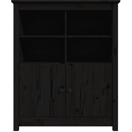  Komoda crna 83 x 41,5 x 100 cm od masivne borovine Slike