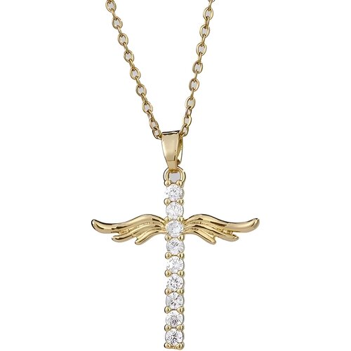 IZMAEL Ogrlica Cross Wings - Zlatna Cijene