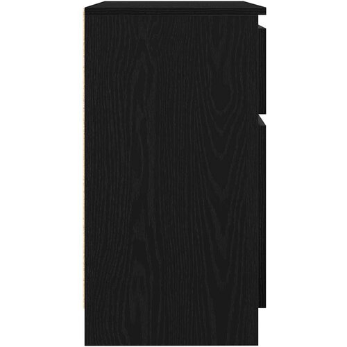 Komoda s ladicama crni hrast 71x35x65 cm konstruirano drvo Slike