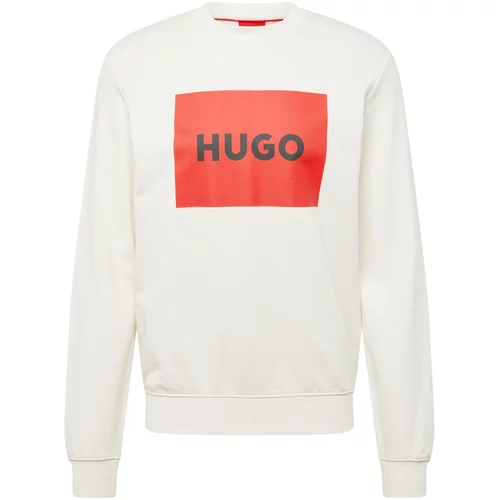 Hugo Sweater majica 'Duragol' boja pijeska / narančasto crvena / crna