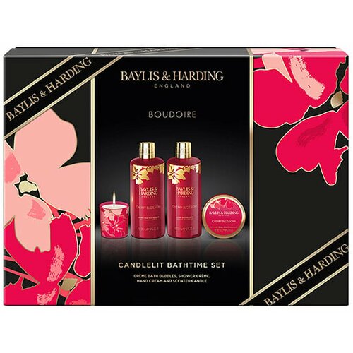Baylis & Harding luksuzni poklon set sa svećom cvet trešnje (300ml pena za kupanje, 300ml gel za tuširanje, 50 ml losion za telo i ruke, 60g mirisna sveća) Cene