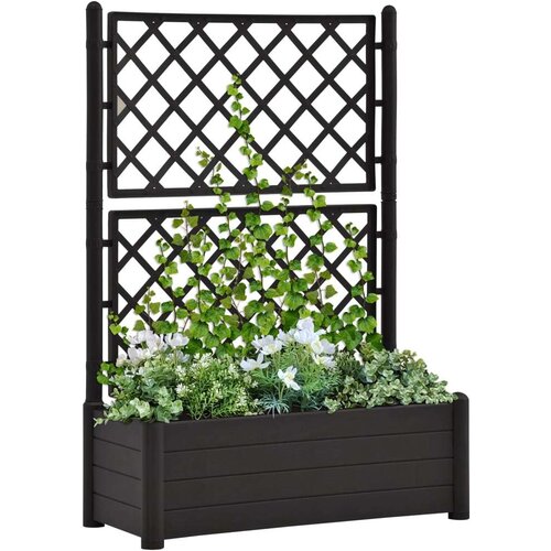  Vrtno cvetlično korito z oporno mrežo 100x43x142 cm PP antracit Cene