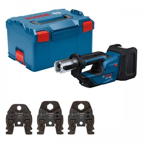 Bosch 06019M2002 GPT 18V-19 Akumulatorska presa za cevi SOLO + Čeljusti SV15, SV22, SV28 + L-BOXX Kofer Cene