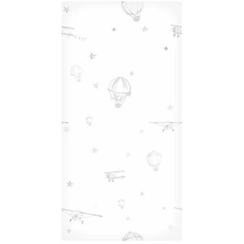  Tapeta - Watercolor - Airplanes and balloons painted on a white sky background. 50x1000 Vodootporna Slike