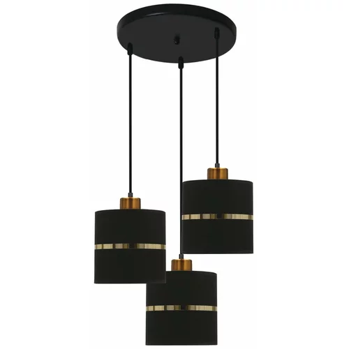 Candellux Lighting Črna viseča svetilka s tekstilnim senčnikom ø 15 cm Assam –