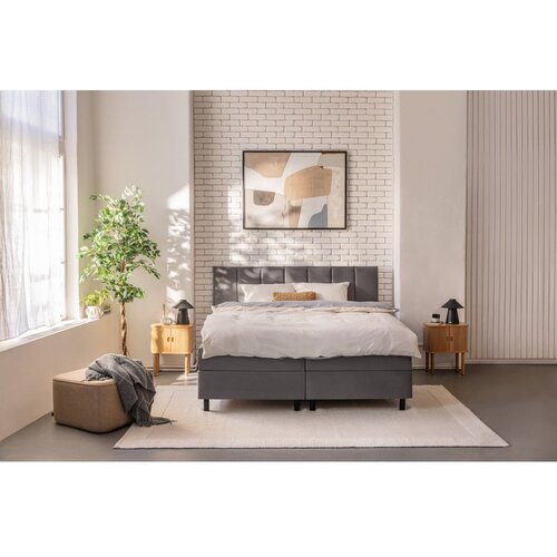 Bonami Selection Sivi boxspring krevet s prostorom za odlaganje 180x200 cm Elva Bold Line &amp;ndash; Slike