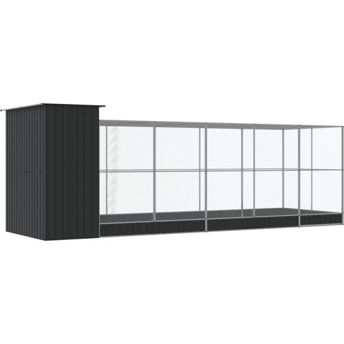  Kavez za ptice s produžetkom srebrni 623x203x216 cm čelični Slike