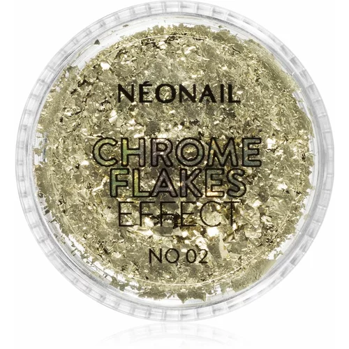 NeoNail Chrome Flakes Effect No. 02 bleščeči prah za nohte 0,5 g
