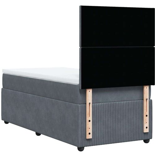 VidaXL Box spring krevet s madracem tamnosivi 90x200 cm bar&amp;scaron;unasti Slike