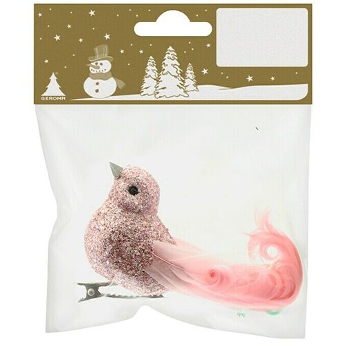  Okrasek za božično drevo ptica z bleščicami in sponko (Roza, Plastika, 1 kos) Cene