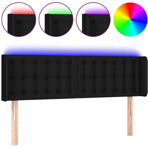 Maison Chic LED posteljno vzglavje - Vzglavna omarica črno 147x16x78/88 cm blago, (22077884) Cene