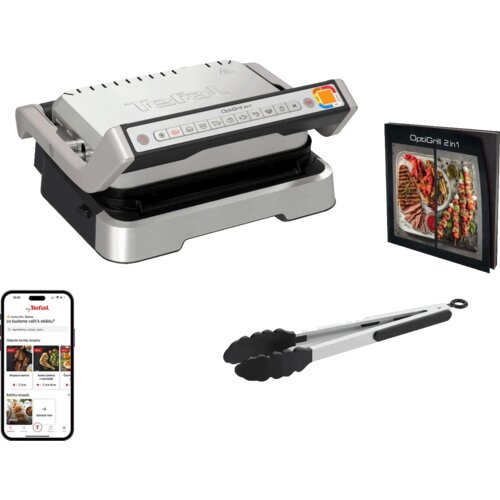 Tefal Kontaktni Gril 2 u 1 OptiGrill, 2000W, Srebrne boje Slike