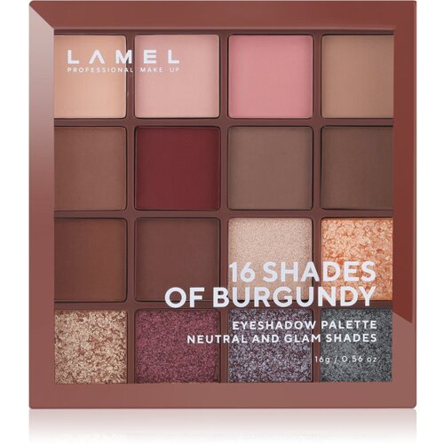 LAMEL 16 Shades of Burgundy paleta senčil za oči 16 g Cene