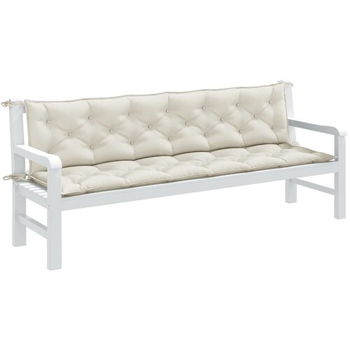 VidaXL Jastuci za vrtnu klupu 2 kom pro&amp;scaron;arano krem 200x50x7 cm tkanine Slike