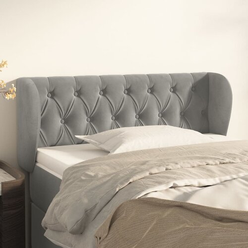 vidaXL Uzglavlje s ušima svjetlosivo 103x23x78/88 cm baršunasto Cijene