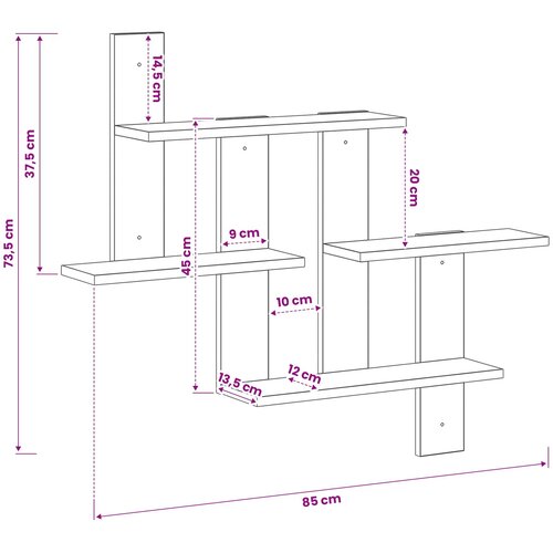  Polica na zidu Betonska siva 85 x 13,5 x 73,5 cm Slike