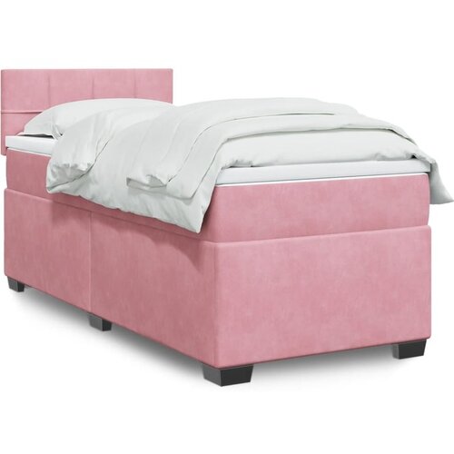 VidaXL Box spring postelja z vzmetnico roza 80x200 cm žamet Slike