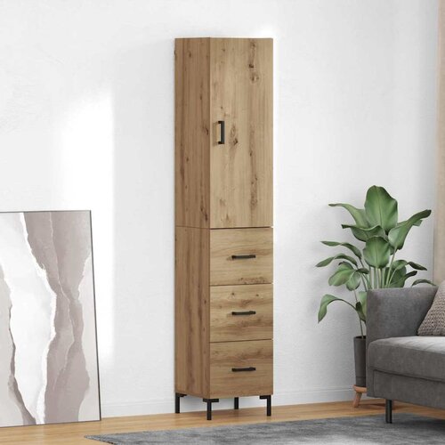 vidaXL Visok predalnik Umetni hrast 69,5 x 34 x 180 cm Konstruiran les Cene
