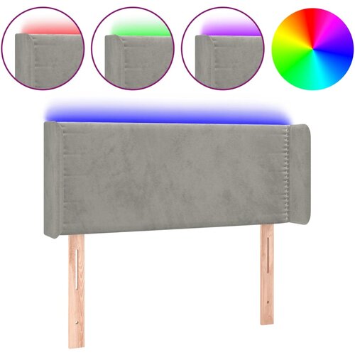 Maison Chic led posteljno vzglavje - vzglavna omarica - nočna omarica svetlo sivo 83x16x78/88 cm žamet, (21712734) Slike