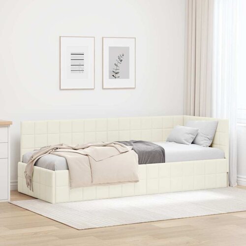  Kutni okvir kreveta s uzglavljem Krema 80 cm x 200 cm Bar&scaron;un Cijene