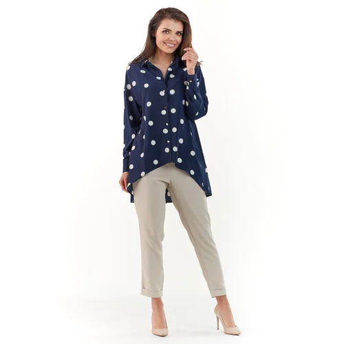 Awama Woman's Shirt A217 Navy Blue