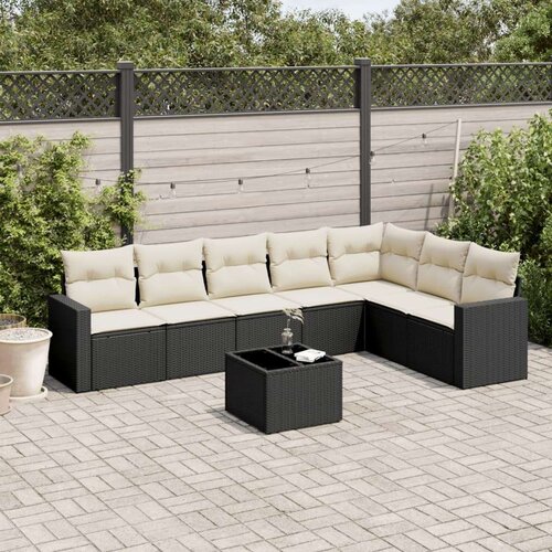  8-dijelni set vrtnih sofa od poliratana s jastucima crni Cijene