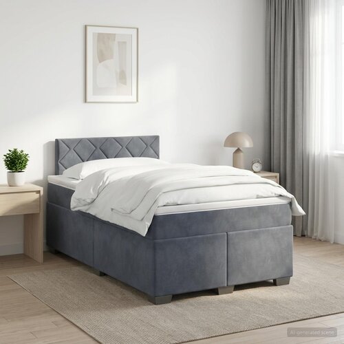 Boxspring krevet s madracem Tamnosiva 120 x 190 cm Bar&scaron;un Cijene