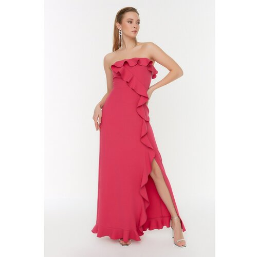 Trendyol Pink Petit Volan Detailed Evening Dress Slike