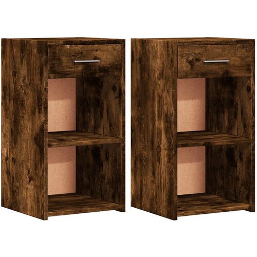 Maison Chic Dvo delni komplet Nočne omarice - Nočne mize dimljen hrast 35x34x65 cm inženirski les, (21687157) Slike