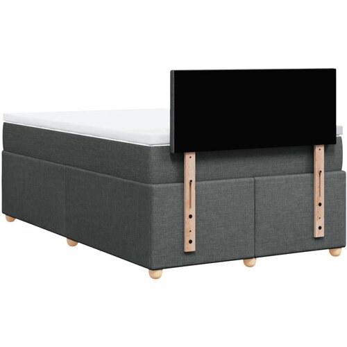 VidaXL Krevet s oprugama i madracem tamnosivi 120 x 200 cm od tkanine Slike