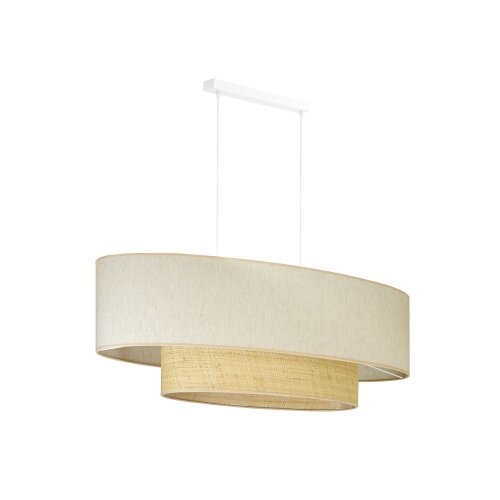  Duolla - Visilica na sajli DOUBLE OVAL NATURE 2xE27/15W/230V krem/bež Slike