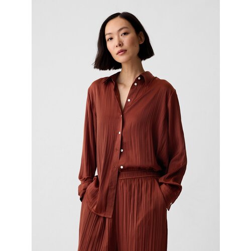 GAP Satin Boyfriend Shirt - Women Cene