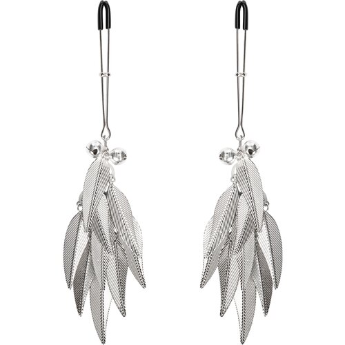 Rimba Bondage Play Nipple Clamps with Feathers Silver Slike