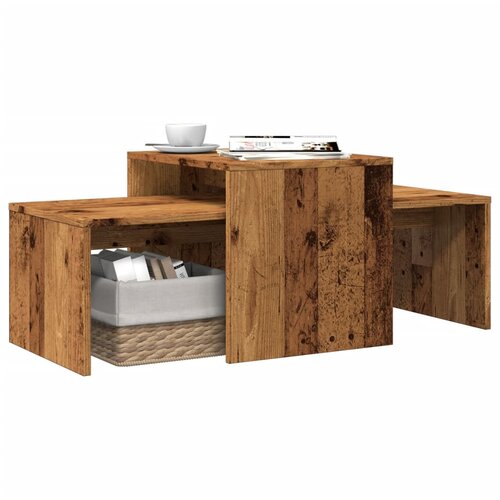 VidaXL Stolić za kavu boja starog drva 100x48x40 cm konstruirano drvo Slike