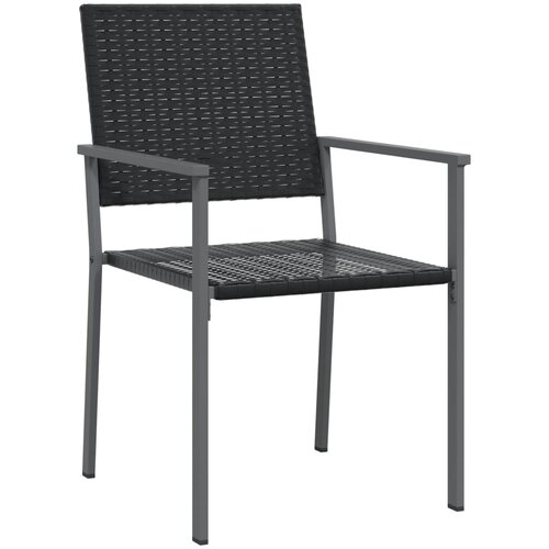  Vrtne stolice 4 kom crne 54 x 62,5 x 89 cm od poliratana Slike