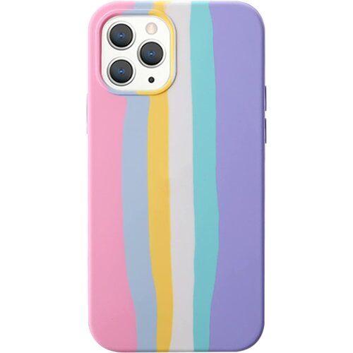 Dardanar Personalized creative cute rainbow striped liquid silicone protective cover, gradient color, suitable for girls, women, men, red, (21065434) Cene