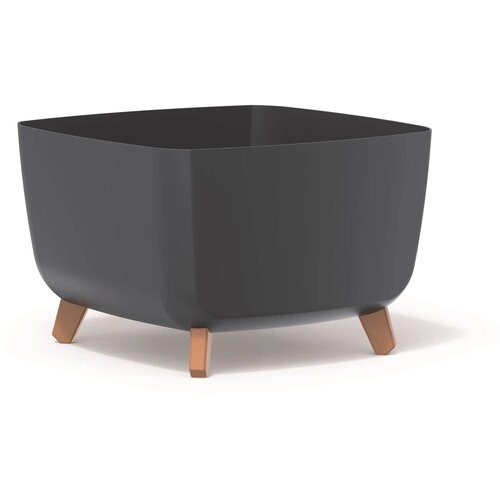 Prosperplast Gracia Square DGQL400-S433 tegla za cvijeće s nogicama i umetkom &amp;ndash; 39 &amp;times; 39 &amp;times; 27 cm, antracit Slike