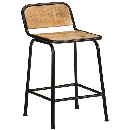 vidaXL Barski stolčki 2 črni 46x35,5x70 cm trden mangov les Cene