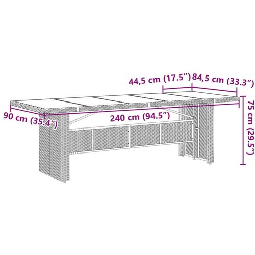 vidaXL 11-dijelni vrtni bistro set od poliratana s jastucima sivi - Bez naslona za noge Stakl 10 Cene