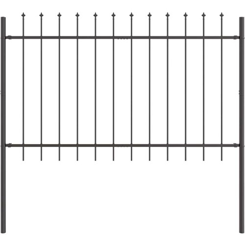 VidaXL Ograda za vrt Siva Metal 1.7 m x 1.2 m Čvrsta Vanjska ograda Slike