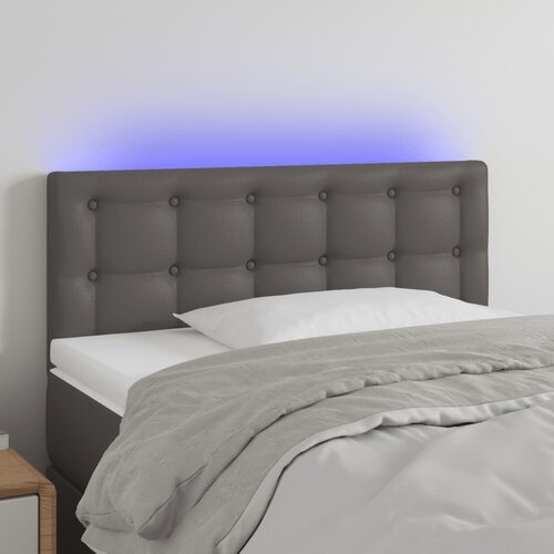  LED uzglavlje sivo 100 x 5 x 78/88 cm od umjetne kože Cene