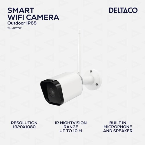 Deltaco SMART HOME WiFi kamera ZUNANJA, IP65 certifikat, 2MP, ONVIF, IR Nočni mod, BELO Slike