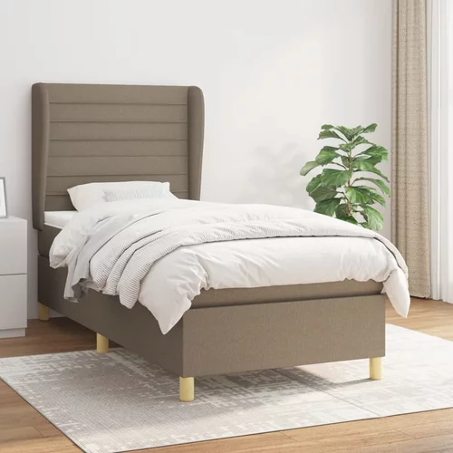  Krevet s oprugama i madracem smeđesivi 80x200 cm od tkanine