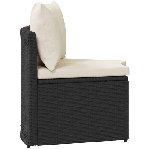  Set sofe 2 pcs Crna Solidno drvo akacije i poli ratan Slike
